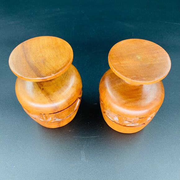 Wooden Tumblers Scottish Hand Carved Goblets 6 Ounces Set Of 2 Lathe Turned - Picture 2 of 6
